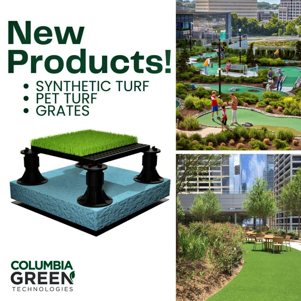 New Product Announcement: Columbia Green Synthetic Turf & Grates!